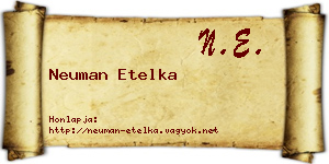 Neuman Etelka névjegykártya